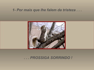 1- Por mais que lhe falem da tristeza . . . . . . PROSSIGA SORRINDO ! 