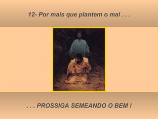 12- Por mais que plantem o mal . . . . . . PROSSIGA SEMEANDO O BEM ! 
