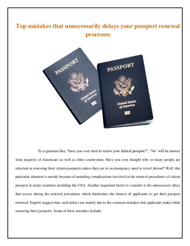 Mistakes That Can Cause Delay in Passport Renewal