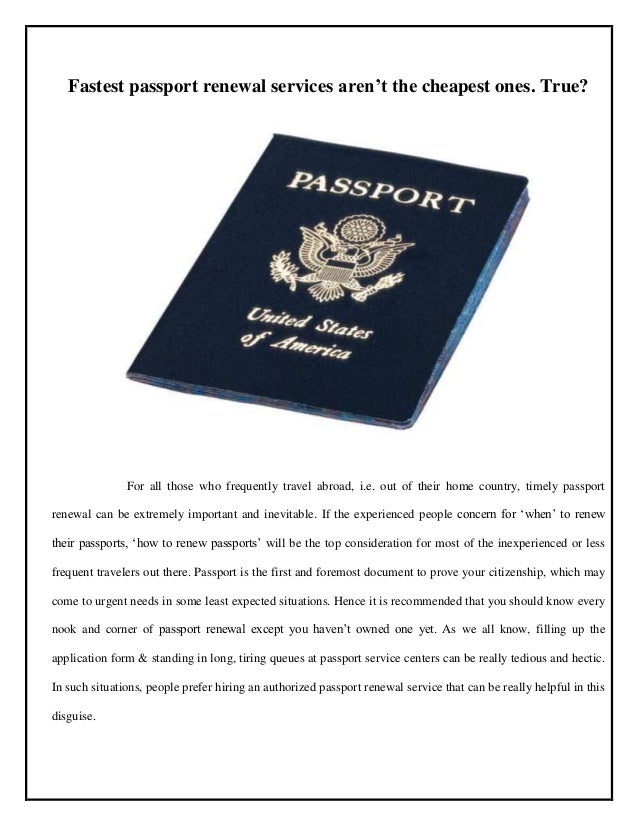 Get Your Passport Renewed In Quick Time