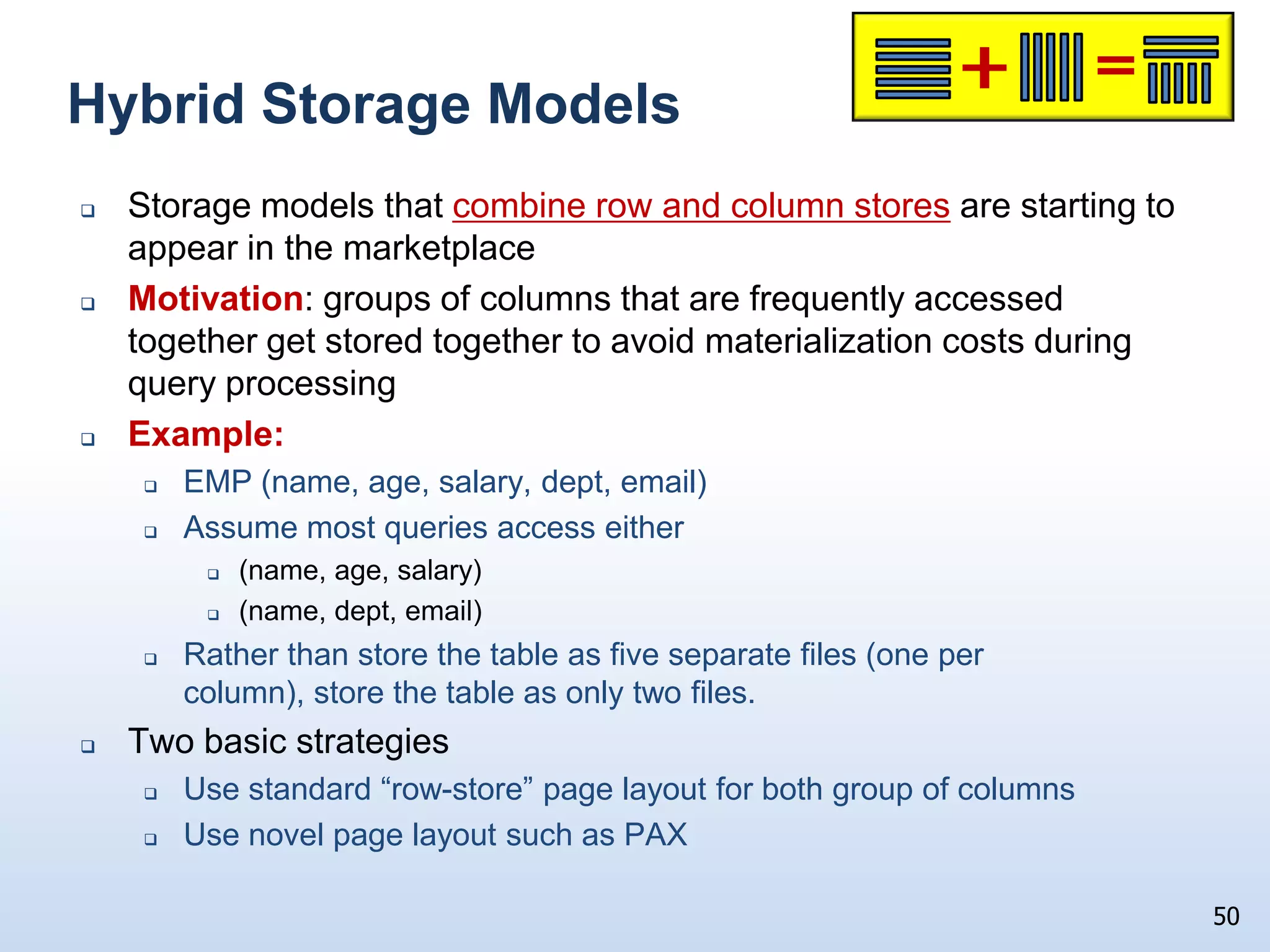 Column Store Implementation Issues30