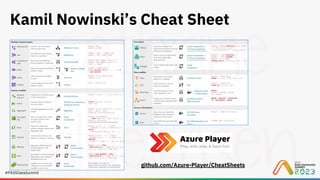 #PASSDataSummit
Kamil Nowinski’s Cheat Sheet
github.com/Azure-Player/CheatSheets
 