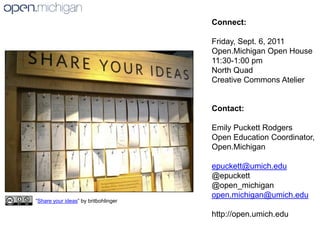 Choose your LicenseBe clear about your license choice and about what it covers.Use Open ContentPromote open content by using open content and remixing others’ workCite your sourcesInclude license info and link to license on websiteMake it adaptableMake your content available in multiple file formats (pdf, .ppt, .odt, .doc, etc.) Ensure that users can download your content, not simply access. “Marketers: It’s time to reinvent creativity” opensourceway