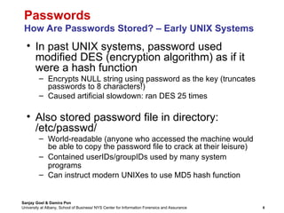 Unix Password Overview Comprehensive Overview of Password Authentication and Security ...
