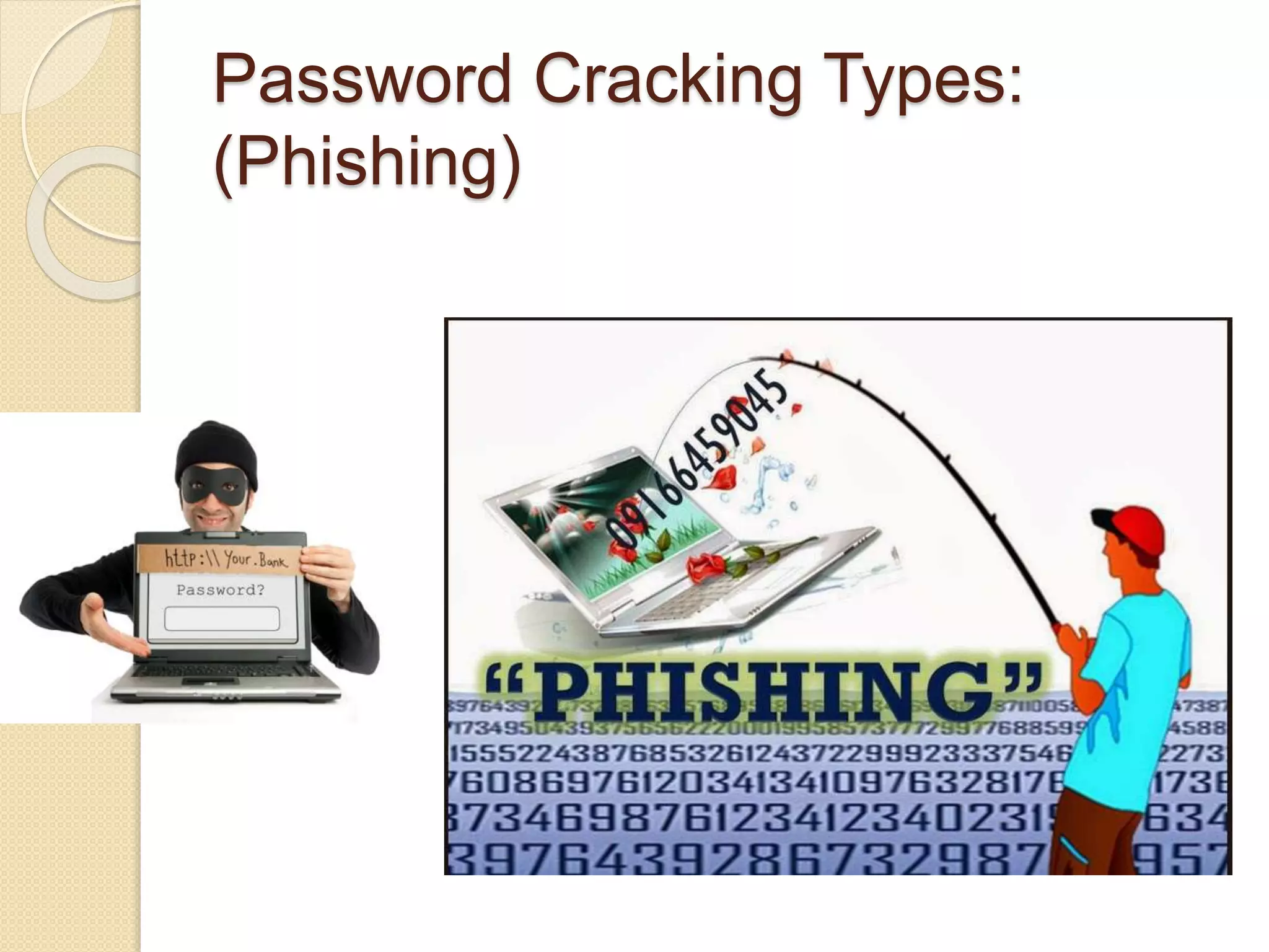 Password Cracking Types:
(Phishing)
 