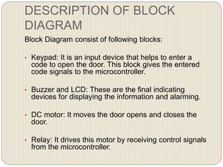 Password based door locking system | PPTX