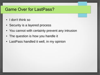 Password best practices and the last pass hack