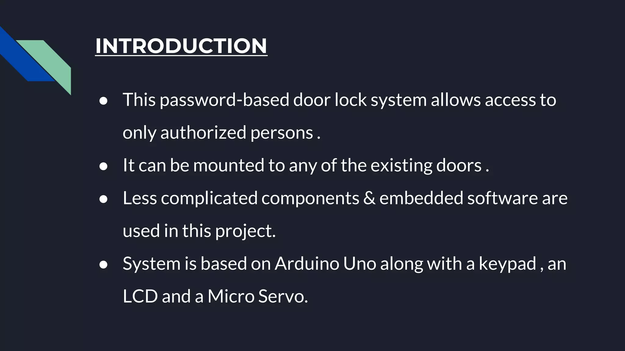PASSWORD DOOR LOCK SYSTEM.pptx