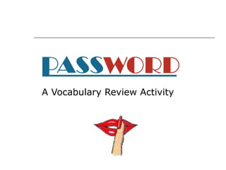 A Vocabulary Review Activity 