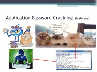 Application Password Cracking: (Malware)
 