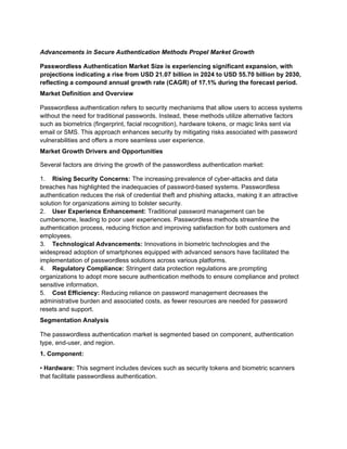 Passwordless Authentication Market Size and Trends Shaping the Future | PPT