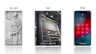 폴리비오스
BC 264
CTSS on IBM 709
Compatible Time Sharing System
1961
iPhone
현재
 