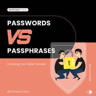 Choosing Your Cyber Fortress
@infosectrain
#
l
e
a
r
n
t
o
r
i
s
e
PASSWORDS
PASSPHRASES
 