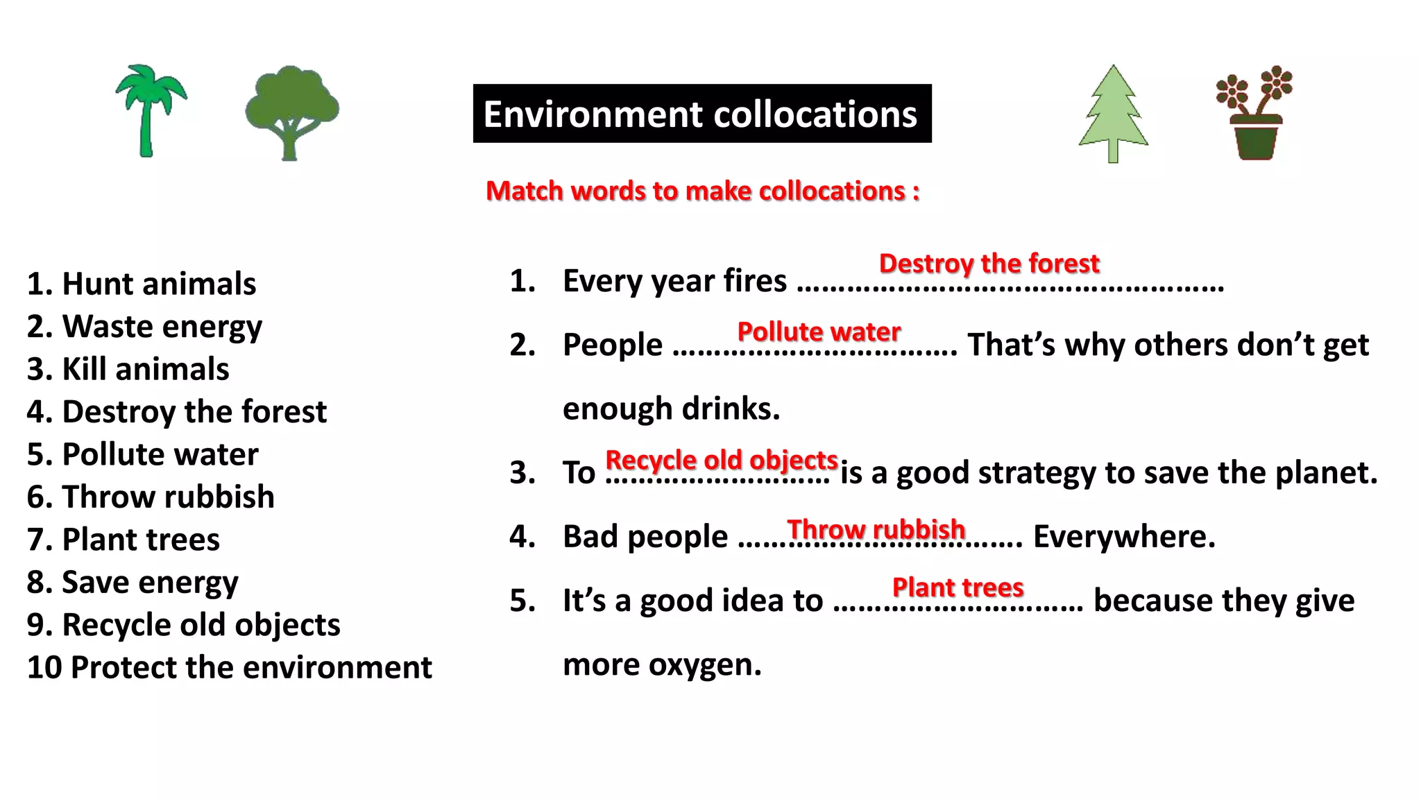 Simple past + environment collocations | PPTX
