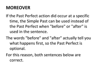 Past Perfect Using Before Past perfect tense | PPT