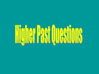 Higher Past Questions 