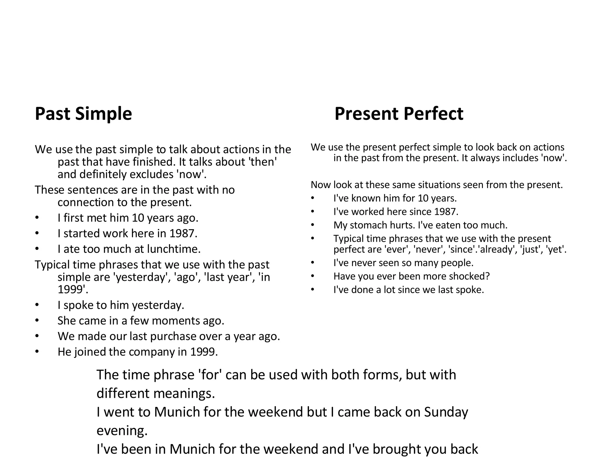 Past Simple And Present Perfect | PPT