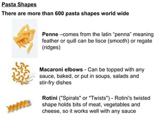 Pasta ,types of pasta and its classification and examples | PPT