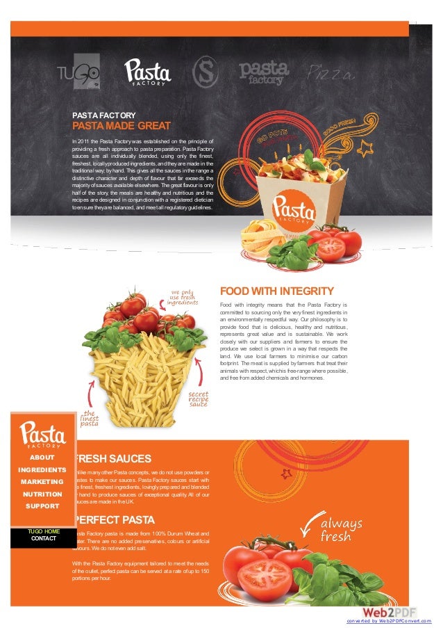 Pasta Factory UK Pasta Concept Company UK