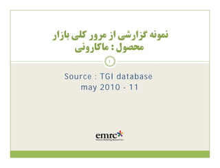 Source : TGI database
may 2010 - 11

 