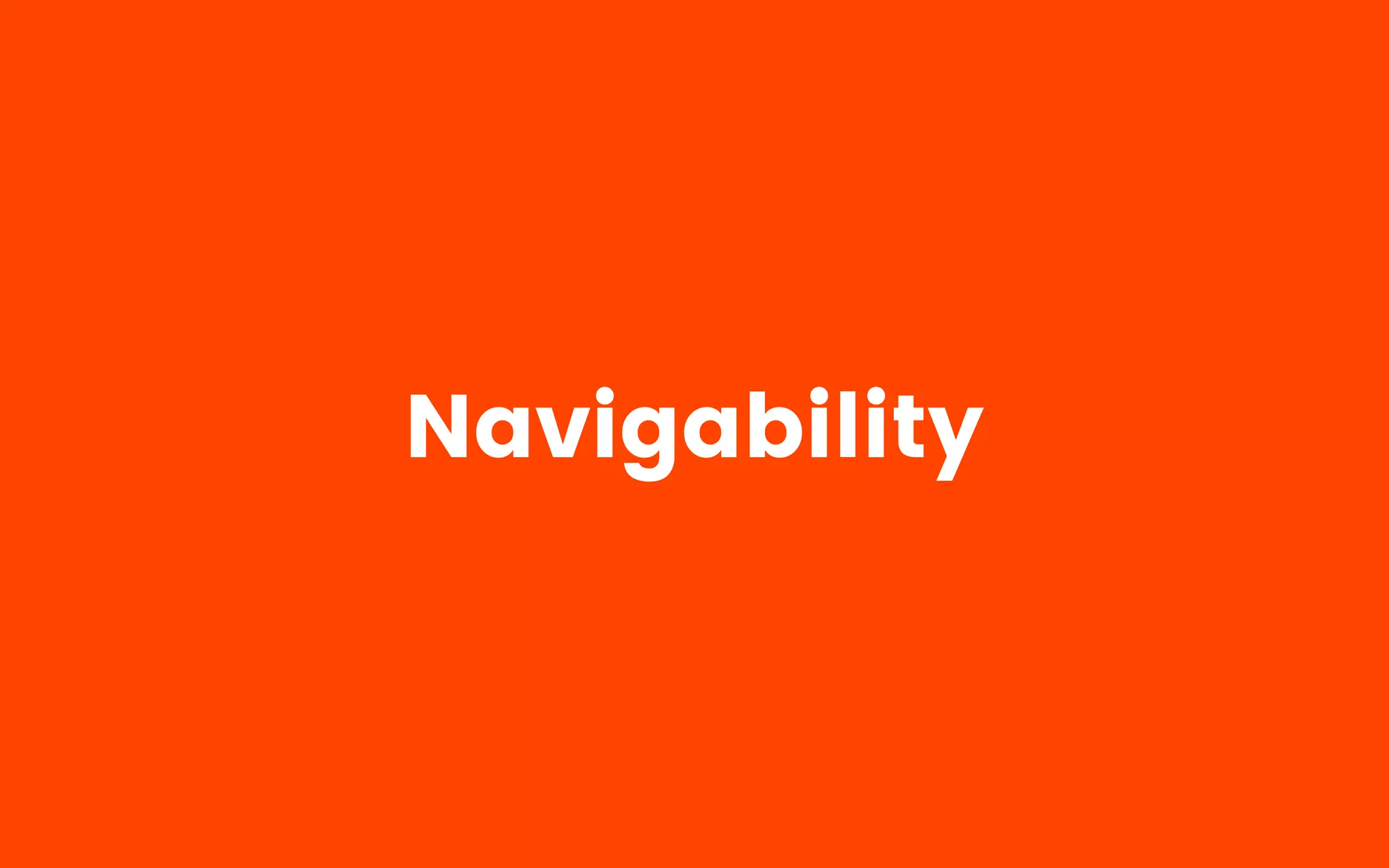 Navigability
 