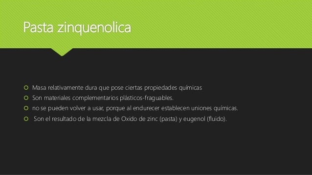 Pastas zinquenólicas