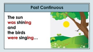 Past Continuous
The sun
was shining
and
the birds
were singing…
 
