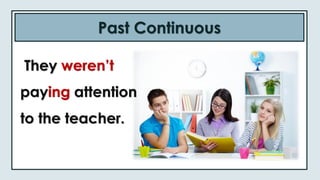 Past Continuous
They weren’t
paying attention
to the teacher.
 
