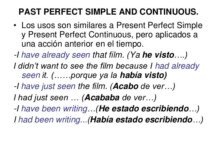 Past continuous, simple and past perfect