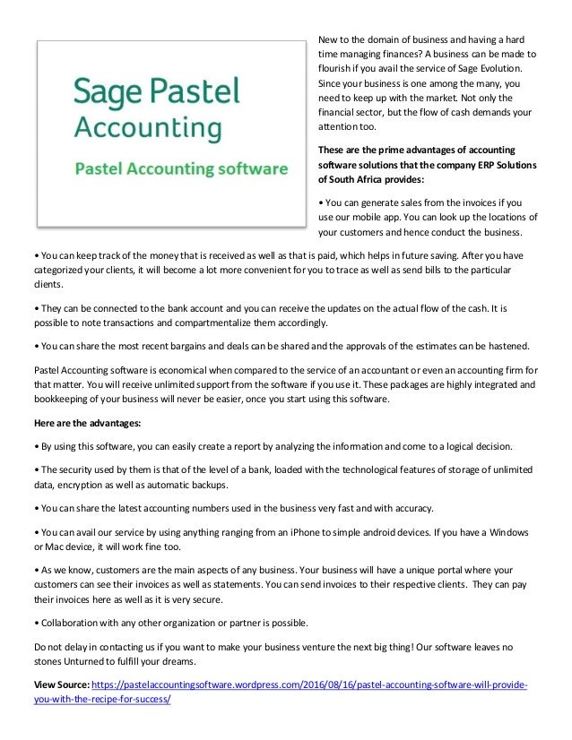 Pastel Accounting Software Will Provide you with the Recipe for Success