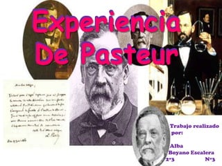 Experiencia De Pasteur Experiencia De Pasteur Trabajo realizado             por:           Alba  Boyano Escalera        2º3                      Nº3 