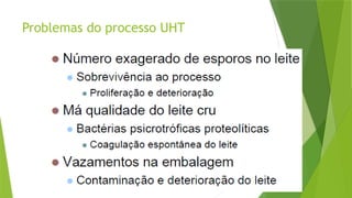 Problemas do processo UHT
 