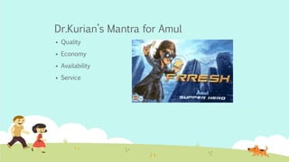 Dr.Kurian’s Mantra for Amul
 Quality
 Economy
 Availability
 Service
 