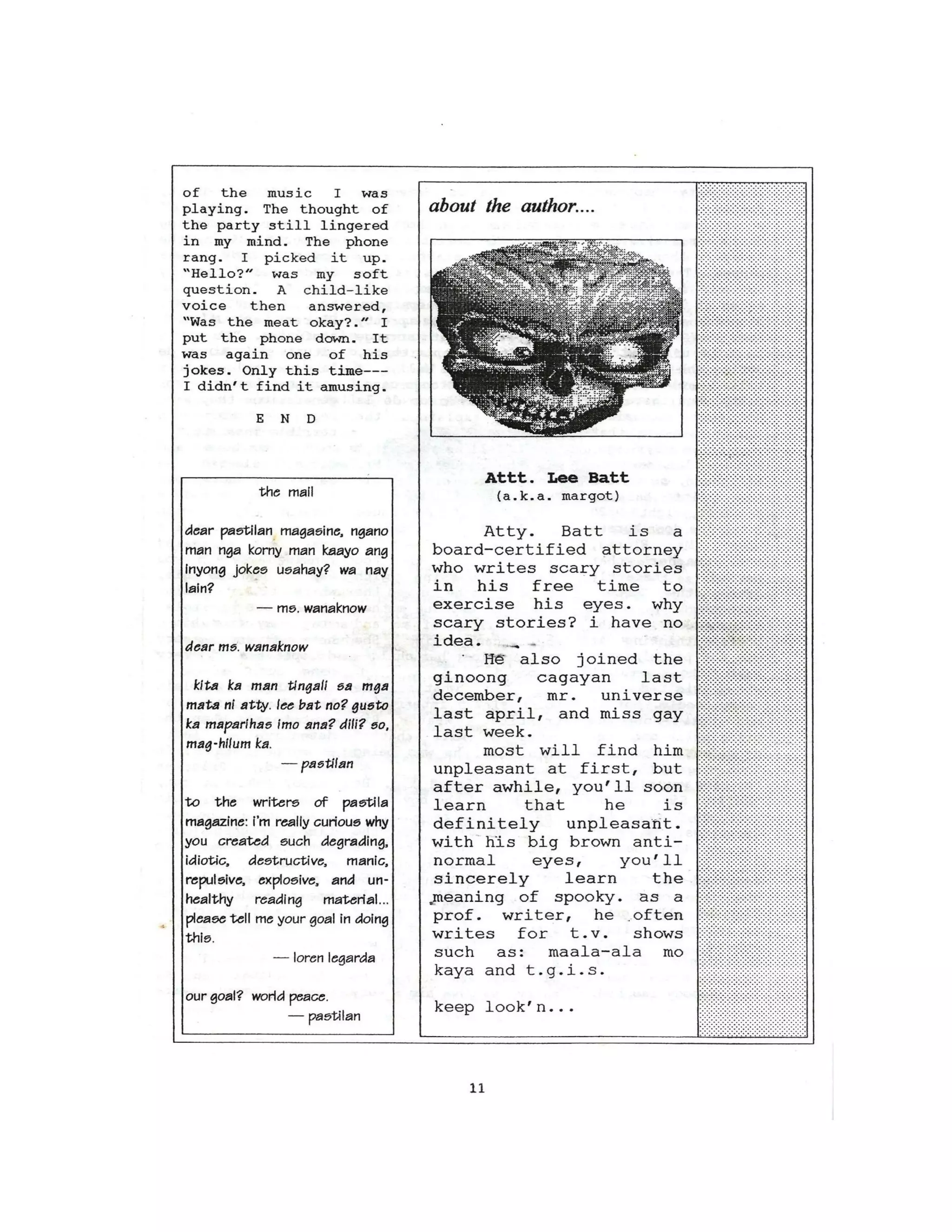 Pastilan Magazine No. 1