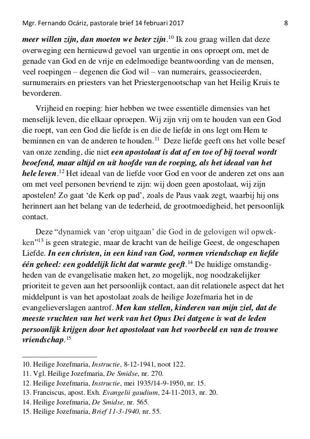 Pastorale brief mgr. Ocariz, 14feb2017