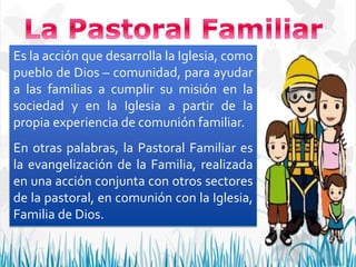 PRESENTACION DE LOS PROGRAMAS DE LA PASTORAL FAMILIAR PARROQUIAL | PPTX
