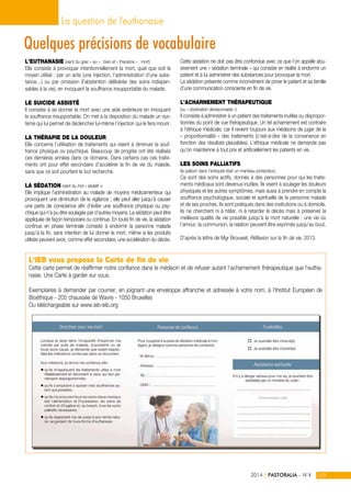 Quelques précisions de vocabulaire 
L’EUTHANASIE (vient du grec « eu » : bien et « thanatos » : mort) 
Elle consiste à pro...