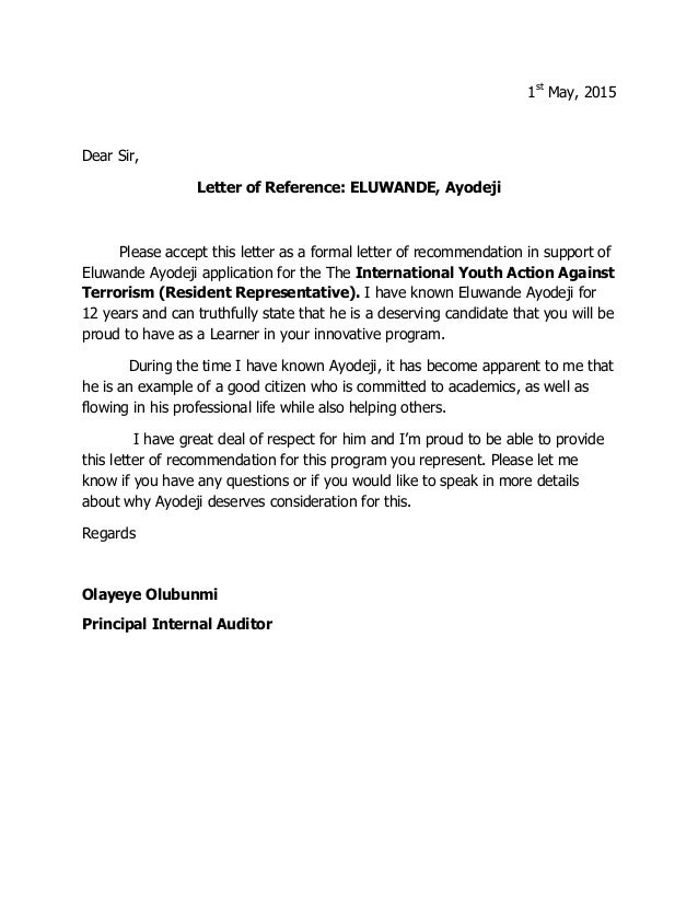 2nd recommendation letter audit recommendation letter