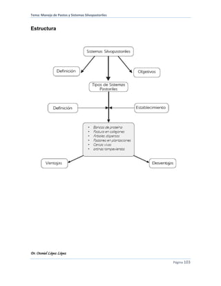 Tema: Manejo de Pastos y Sistemas Silvopastoriles
Dr. Otoniel López López
Página 103
Estructura
 