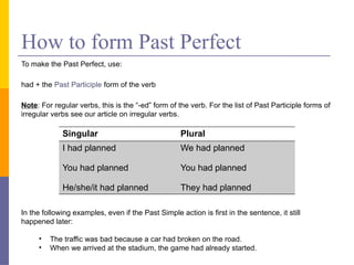 Mastering the Past Perfect Tense: Usage, Formation, and Comparison | PPTX