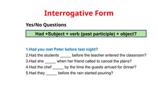 Past Perfect Tense-usages and structures | POTX