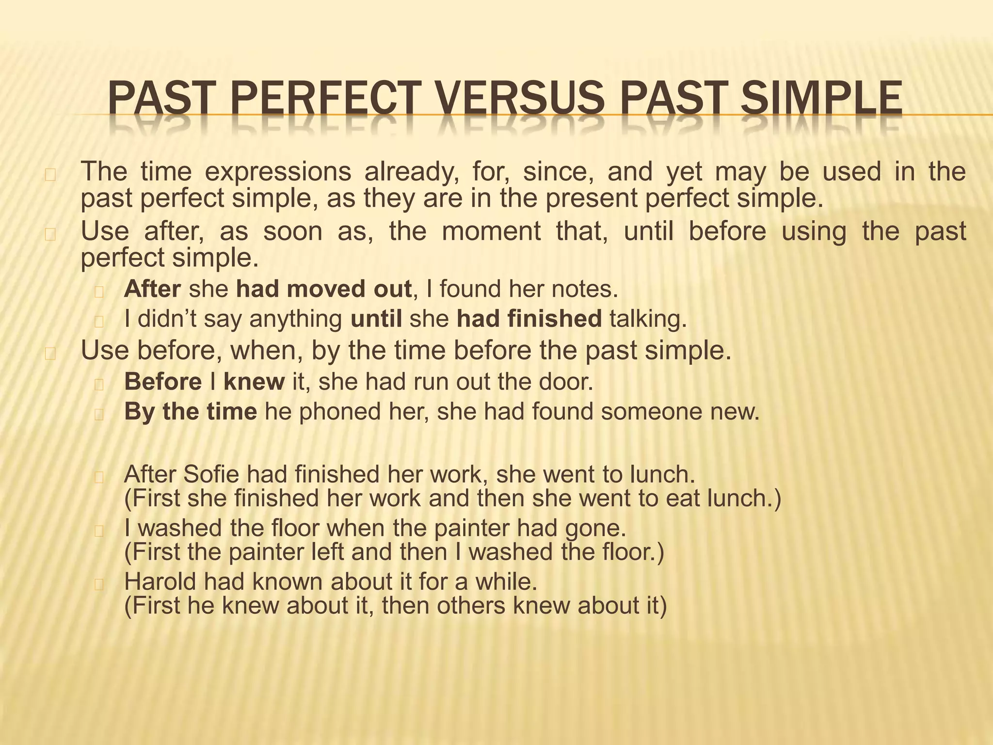 Past perfect versus past simple | PPT