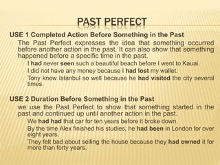 Past Perfect Using Before Past perfect versus past simple | PPTX