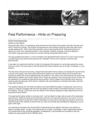 Past Performance Overview Example Past performance everything | PDF