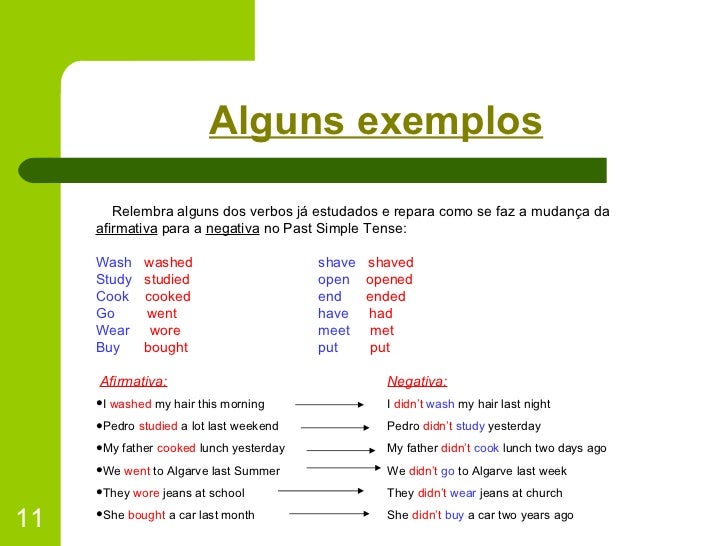 30 Exemplos De Simple Past Em Inglês