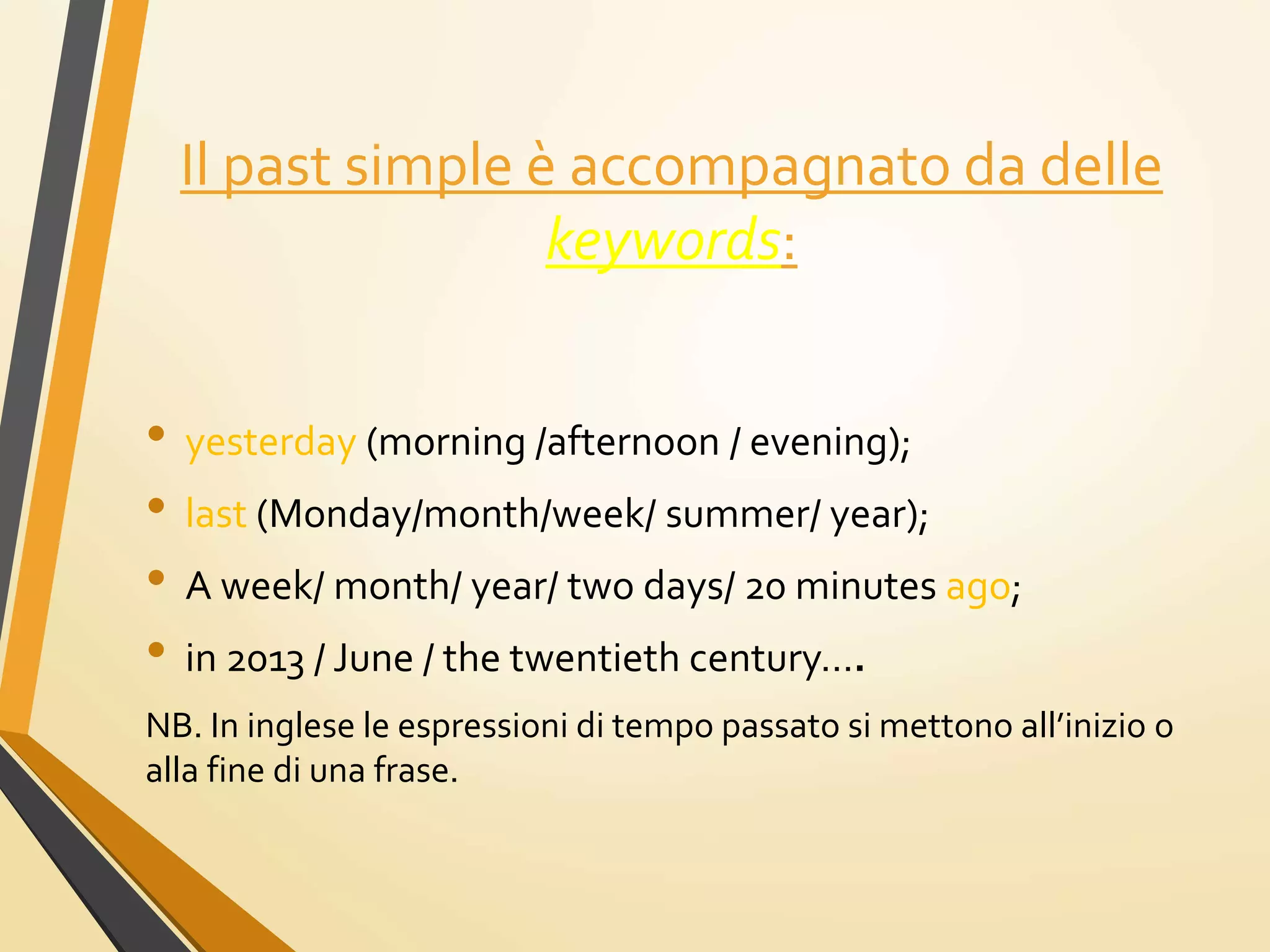 come si forma il simple past