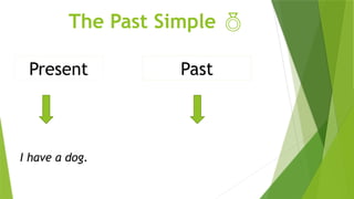 The Past Simple 
Present Past
I have a dog.
 