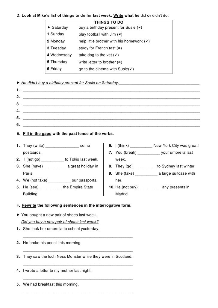 past simple irregular verbs