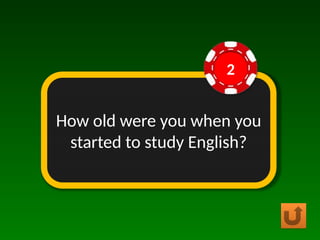 How old were you when you
started to study English?
2