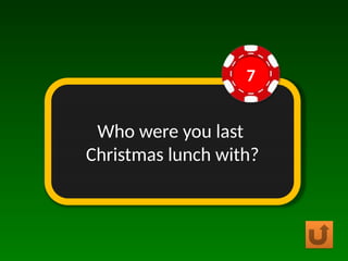 Who were you last
Christmas lunch with?
7